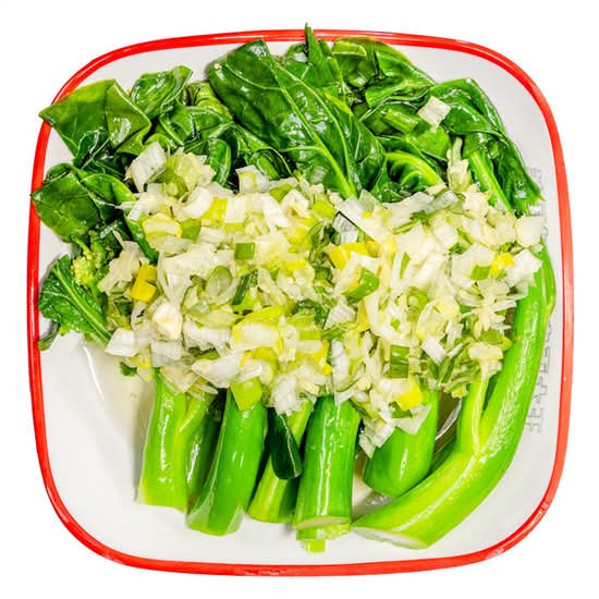 Chinese Broccoli in Scallion Oil 葱油白灼芥兰